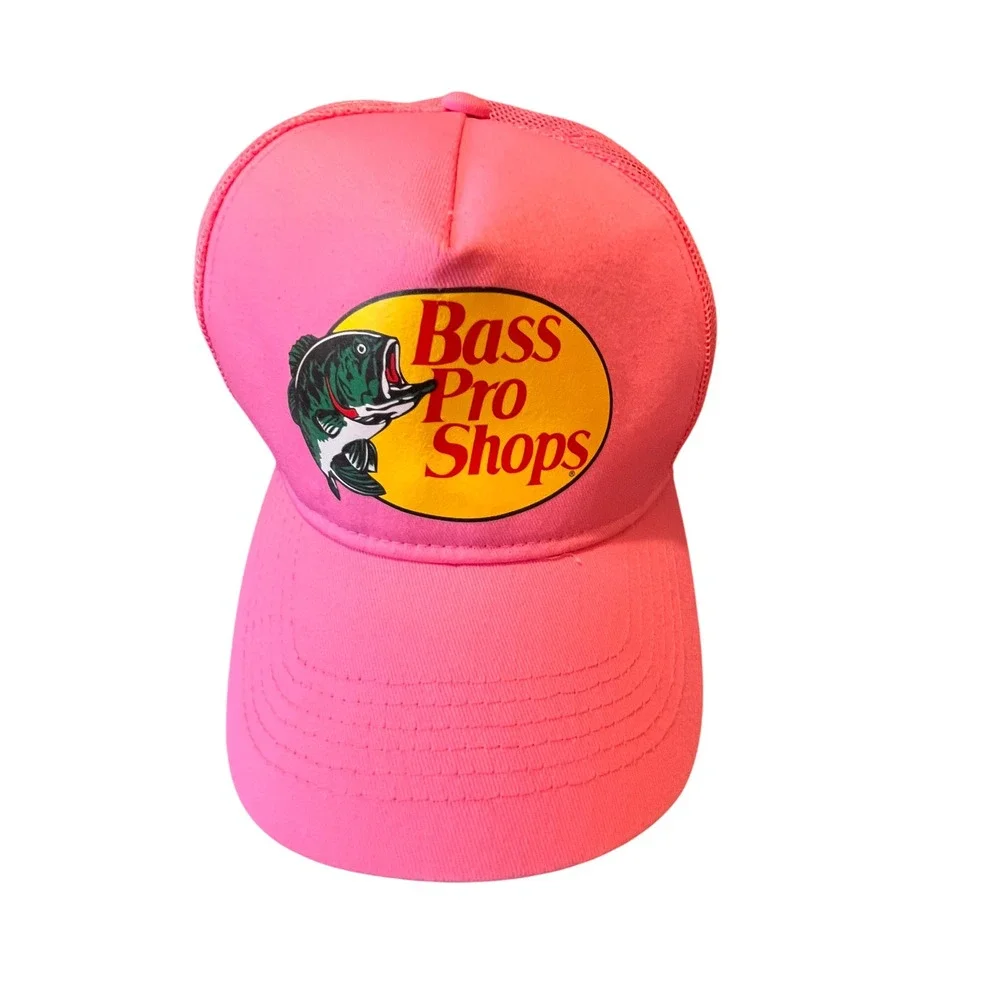Bass Pro Shops Pink Trucker Hat Cap Mesh Snapback Adjustable Cap Unisex‎